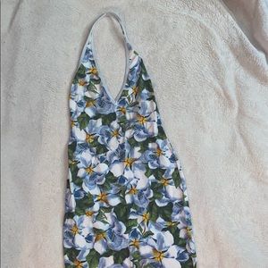 American apparel flower printed halter dress